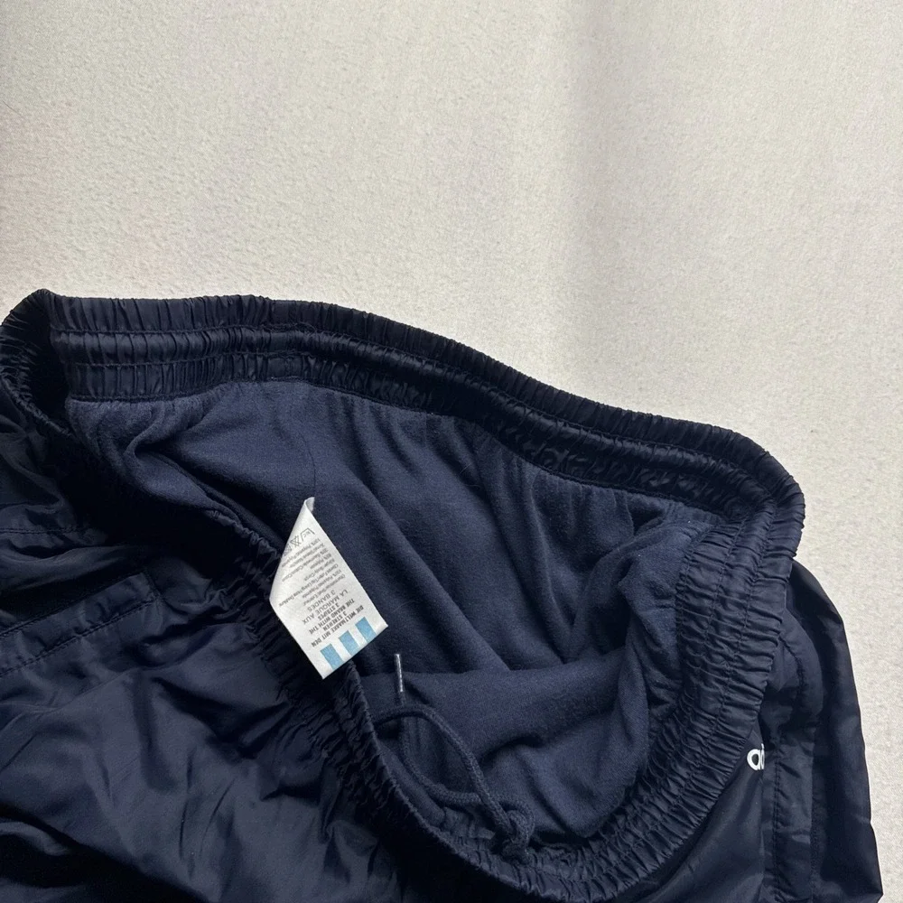 VTG Adidas Windbreaker Lined Dark Blue nylon track pants ankle zip fits 34*33 XL